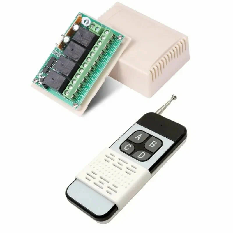 Беспроводная релейная система дистанционного управления 12В, 4 канала