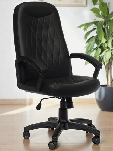 Изображение товара Кресло офисное Джокер черное, экокожа, с колесиками