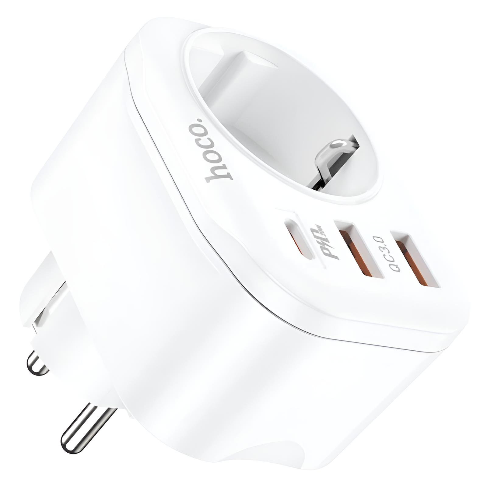 Многофункциональный адаптер-разветвитель Hoco. NS3 (3xUSB + 1xSocket, 4000W) – сетевой удлинитель для дома и офиса