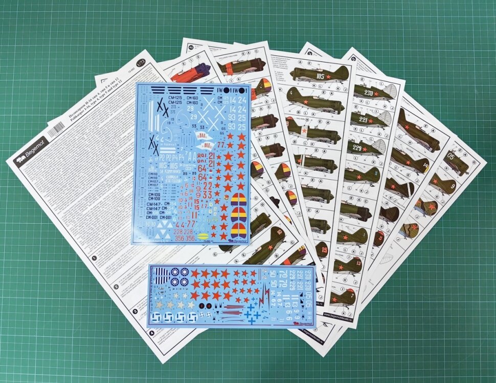 Деколь Поликарпов И-16, тип 4, 5, 12 1/72