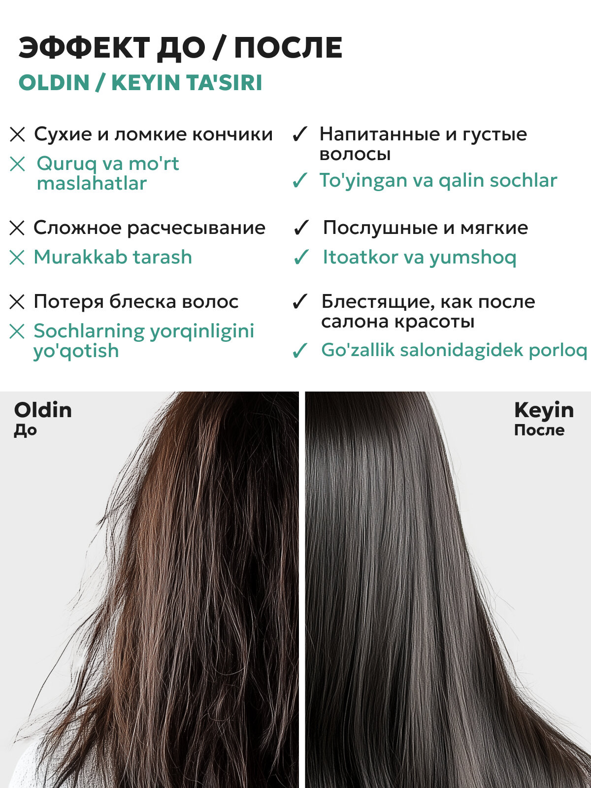 Шампунь для волос с кератином SEMILY, профессиональный - Зеленый — фото 1