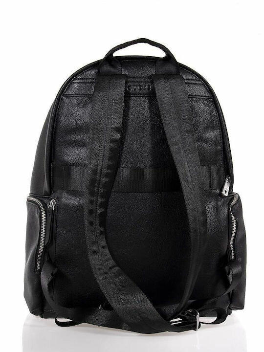 Сумка-рюкзак GUESS, фактура рельефная, тиснение, черный — фото 1