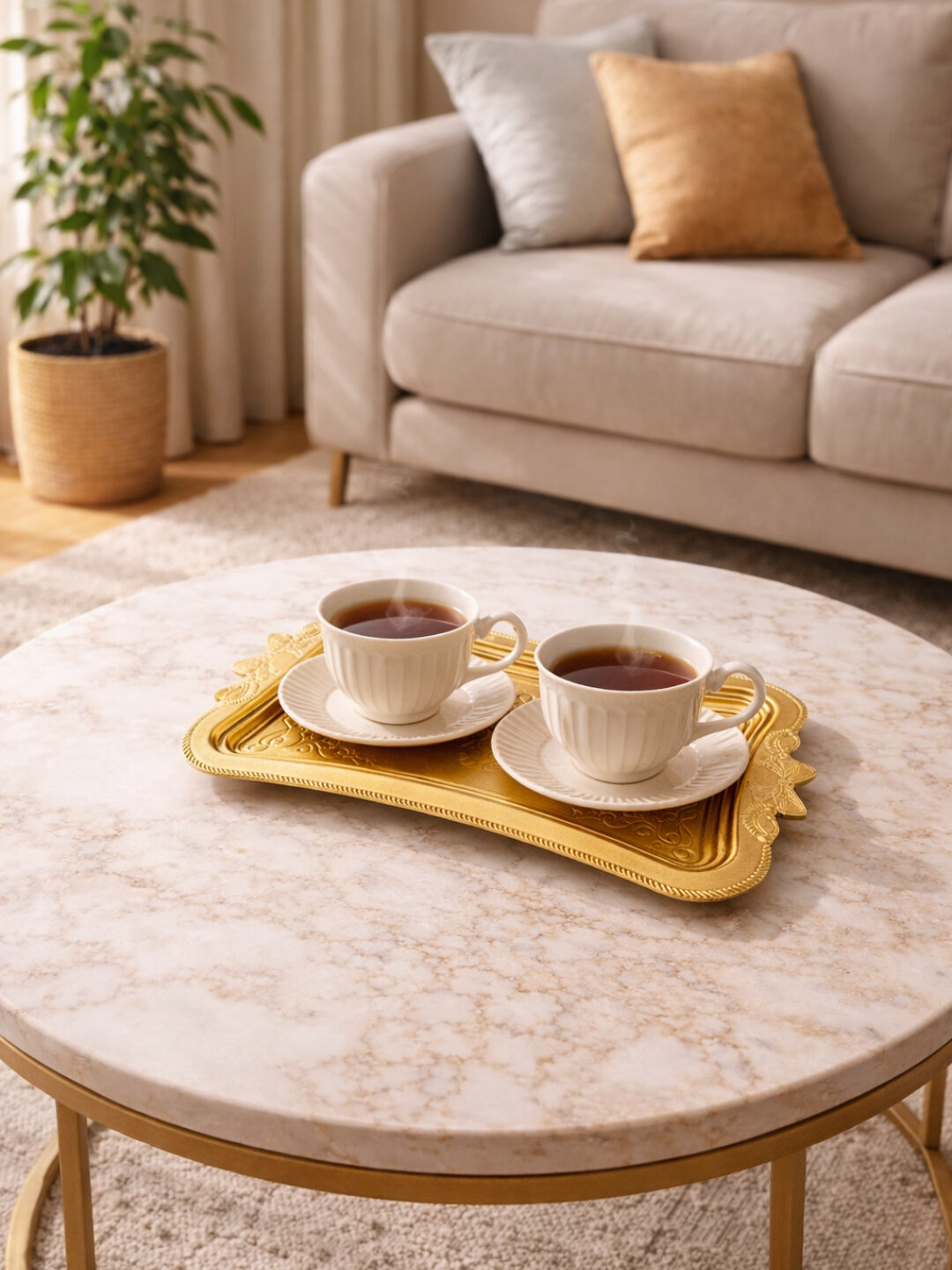 Поднос для горячих напитков с декоративным узором