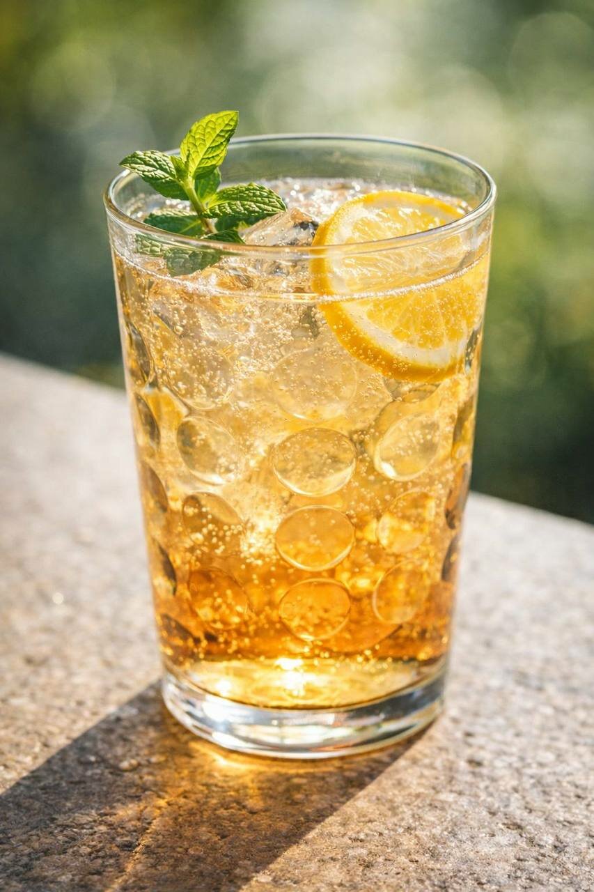 Стакан "Highball" с рельефом из круглешков, стекло, для воды, сока, лимонада, коктейля, 300 мл