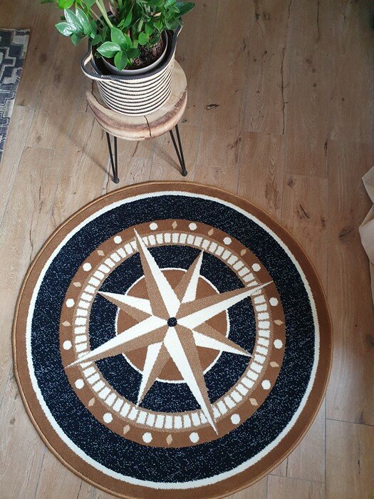 Люберецкие ковры Ковер Морской круг темно-синий 1.8x1.8 м. - фотография № 5
