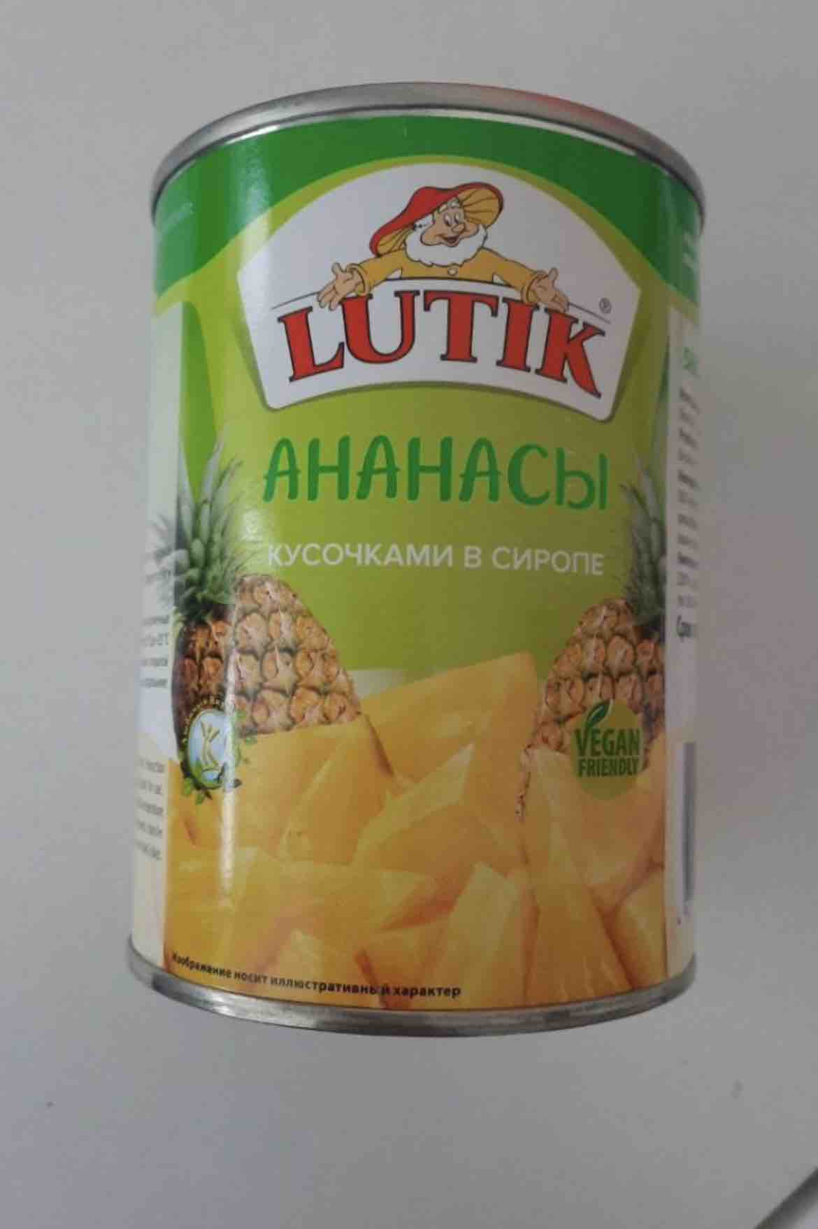 Ананасы Lutik кусочками в сиропе, 850мл