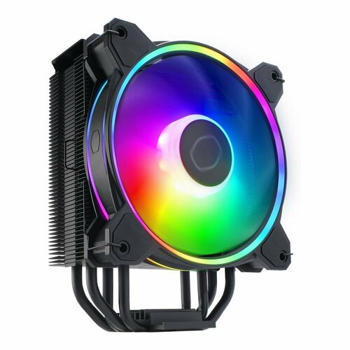 Кулер Cooler Master Hyper 212 Halo Black (LGA1700 support) 4HP, Halo2 12025 ARGB , Black Paint Heat Pipe, Black Cover, PWM, w/o controller вентиляторы для корпуса cooler master masterfan mf120 halo 3in1 white 120mm argb pwm mfl b2dw 183pa r1