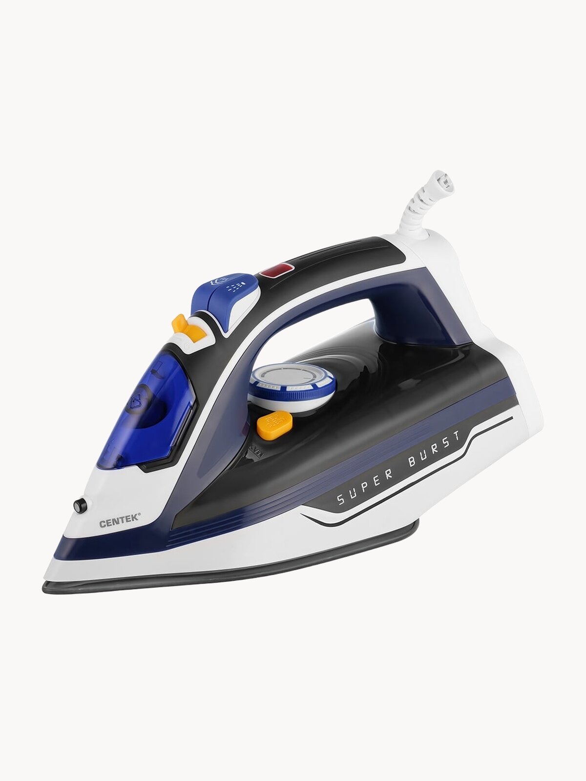 Утюг CENTEK CT-2350 Blue: 2800Вт/ 300мл/ керамическая подошва/ вертикальное отпаривание/ функция капля-стоп