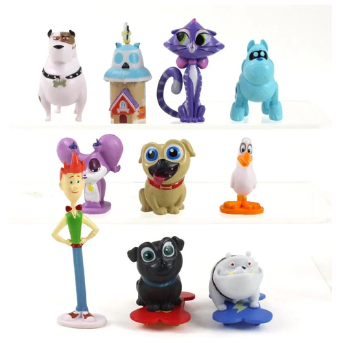 Набор фигурок из 10 шт Дружные мопсы (Puppy Dog Pals)
