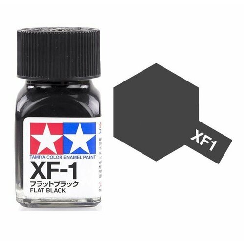 Tamiya 80301 XF-1 Flat Black, краска эмалевая, черная матовая