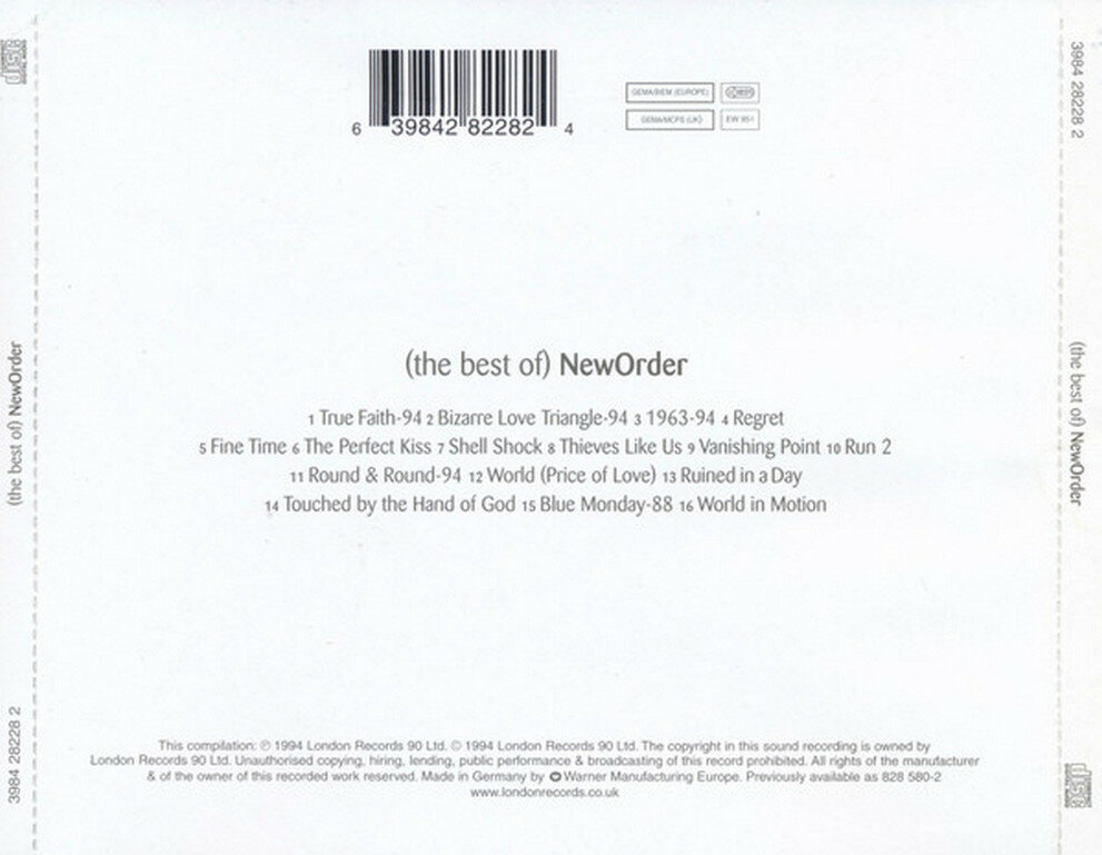 New Order The Best Of CD Мистерия звука - фото №2