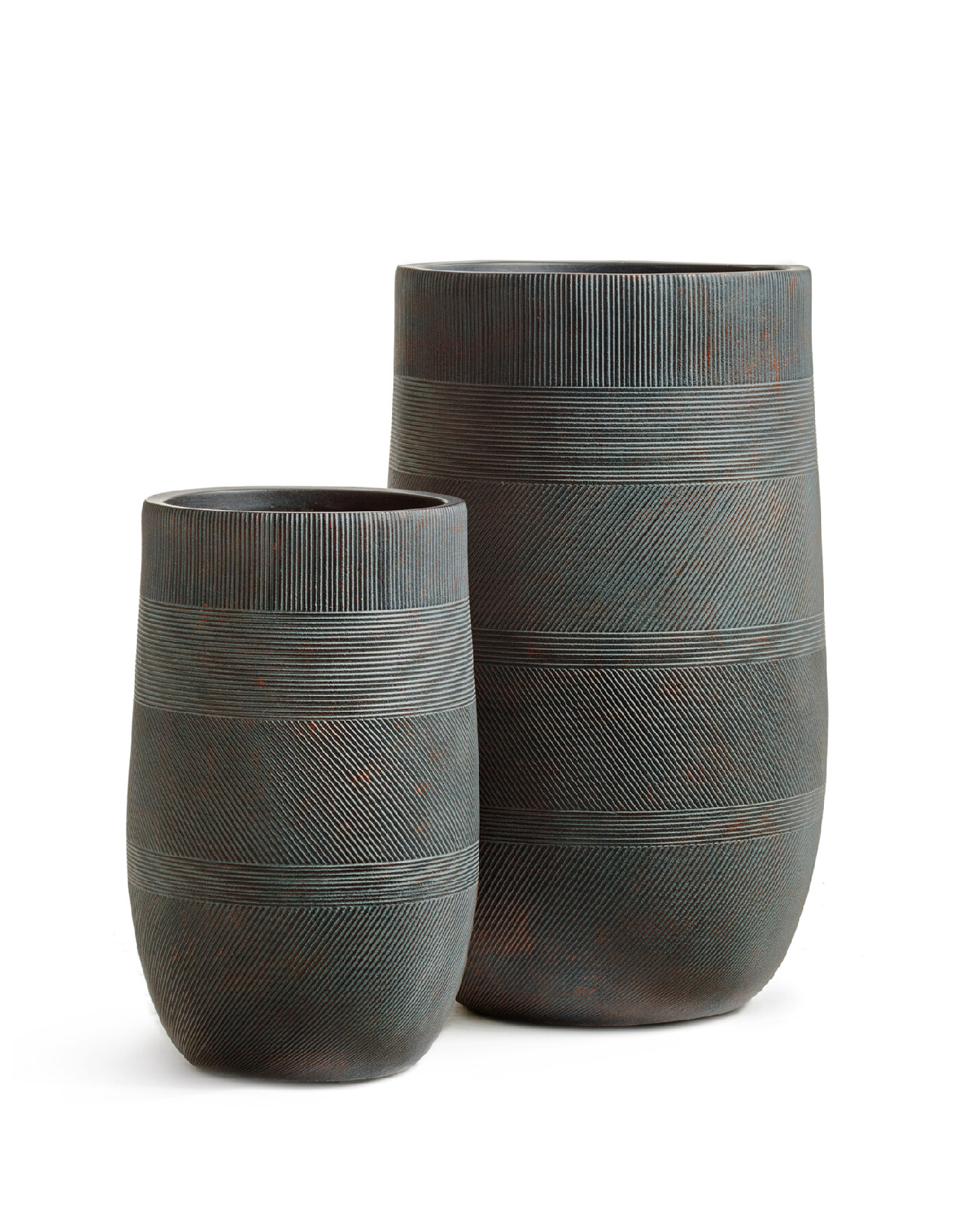 фото Кашпо TREEZ Ergo Graphics Высокая округлая чаша Окись с медной патиной