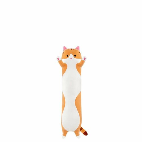 Мягкая игрушка длинный кот батон рыжий 50 см