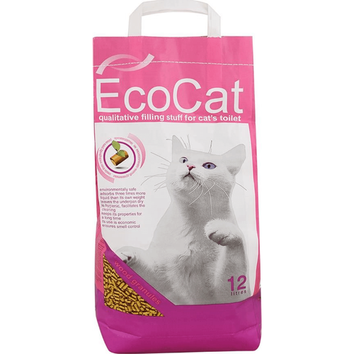 Наполнитель для кошачьего туалета EcoCat (древесный, 12 литров, 4 кг)