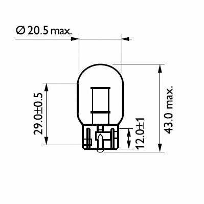 Лампа W21w 12V 21W Philips арт. 12065CP