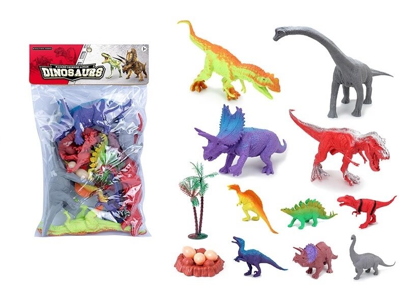 Набор фигурок Динозавры, игрушки животных в наборе 10 шт и 2 аксессуара, для мальчиков, QT068