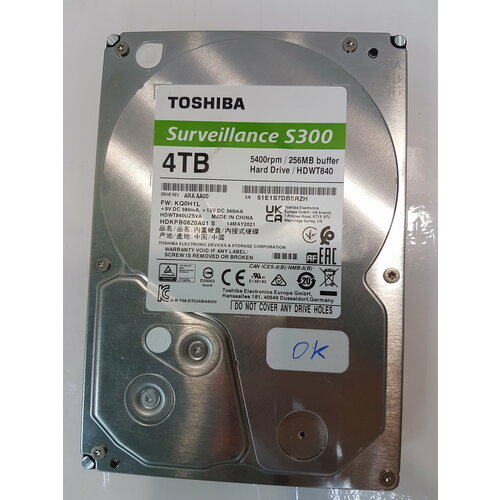 Жёсткий диск HDD 4 Tb SATA 6Gbs Toshiba Surveillance S300 35 1413900₽