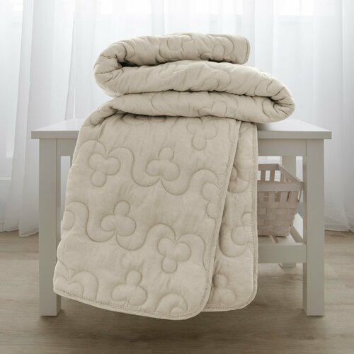 Одеяло для сна зимнее всесезонное стеганое Самойловский Текстиль 1.5 полутораспальное Хлопок 140х205 Бежевая ветка