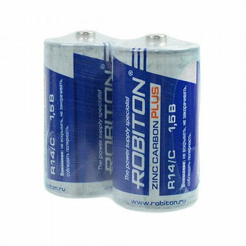 robiton батарейка robiton r r14 sr2 2шт Батарейки солевые ROBITON ZINC-CARBON 13419, R14, C, 1.5В, упаковка 24шт