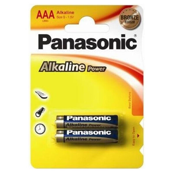 Батарейки Panasonic Alkaline Power AAA Bli, 2 шт. (LR03REB/2BP) - фото №1
