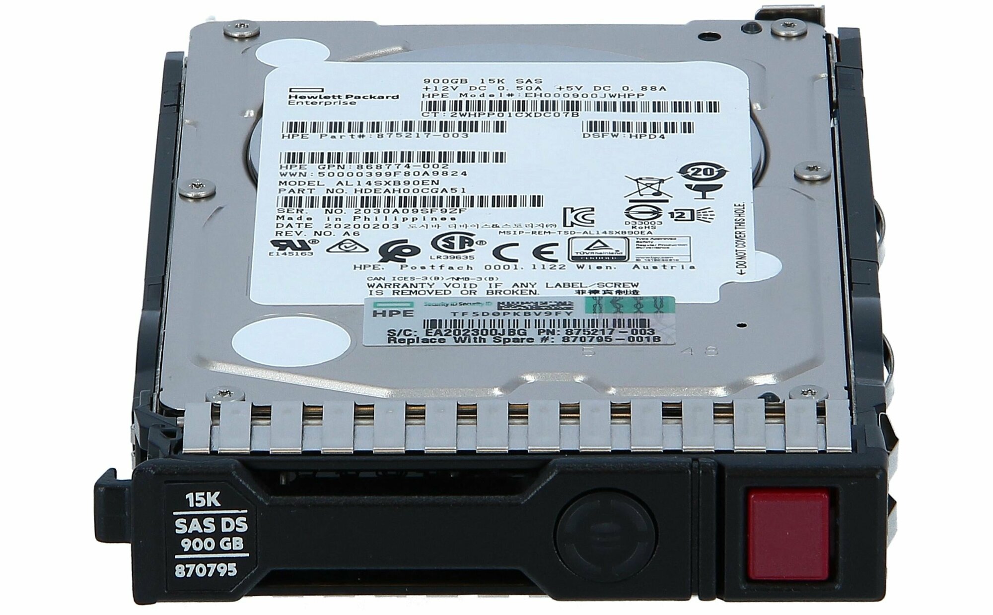 Жесткий диск HPE 1x900Gb SAS 15K Hot Swapp 2.5" - фото №10