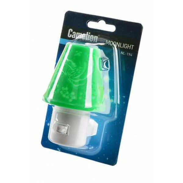 Ночник Camelion NL-194 LED 220В зеленый с выключателем - фото №5