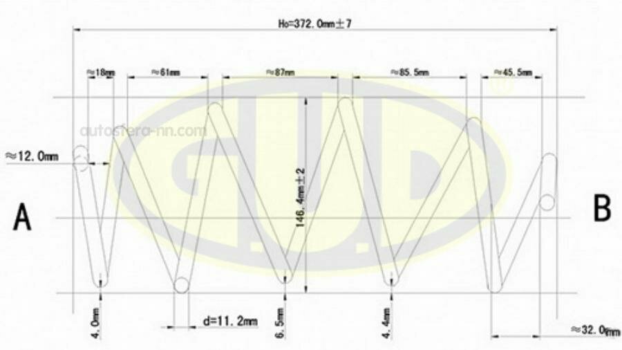 GUD GCS027591 Пружина подвески FORD FIESTA 1.25-1.6 16V 01-04 пер.