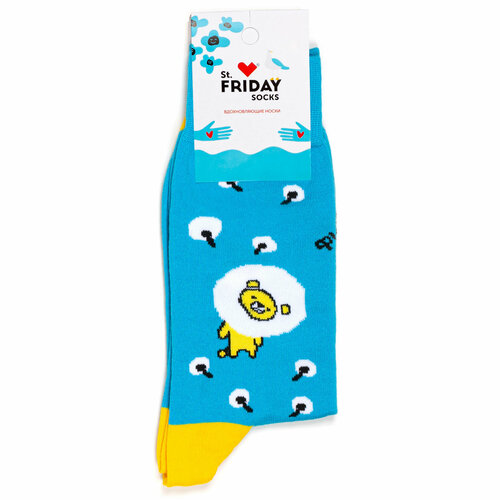 фото Носки st. friday, размер 42-46, белый, желтый, голубой