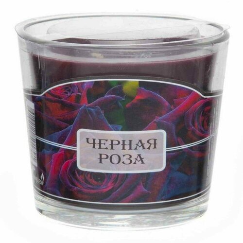 Свеча ароматическая CHAMELEON в стакане, 30+ часов, Черная роза, 7,9х8,2см, парафин