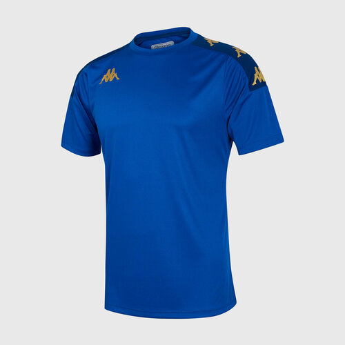 Беговая футболка Kappa, силуэт полуприлегающий, влагоотводящий материал, быстросохнущая, вентиляция, размер XL, голубой