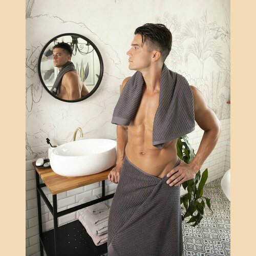 Полотенце банное мужское набор из 2 шт Флора 50х90 70х140 1604₽