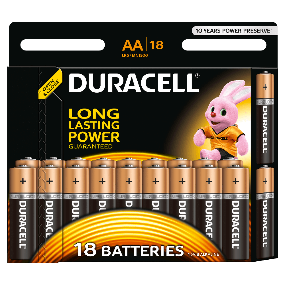 Батарейки алкалиновые Duracell Basic AA LR6 MN1500 18шт Duracell 1443-02