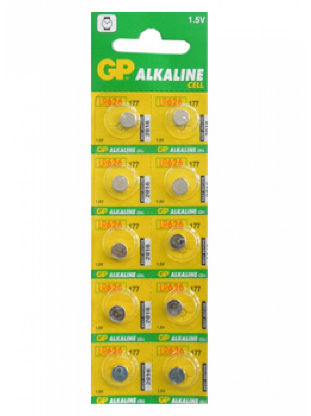 Батарейка алкалиновая GP 177-2C10 Alkaline cell 177 AG4 LR626 1,5В дисковая 10шт