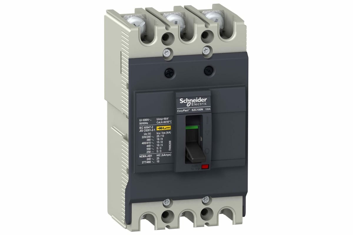 Автоматический выключатель Schneider Electric 3п EZC100N 100А 18кА SchE87151 EZC100N3100