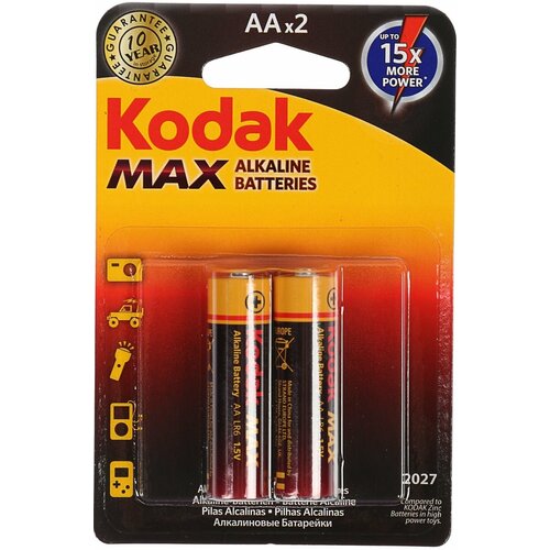 Батарейки алкалиновые Kodak MAX Super Alkaline AA LR6 1.5В 2шт