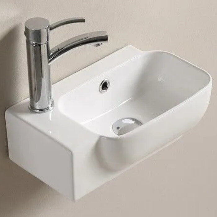 Раковина для ванной подвесная Ceramalux 78580R с внутренним переливом - фотография № 1