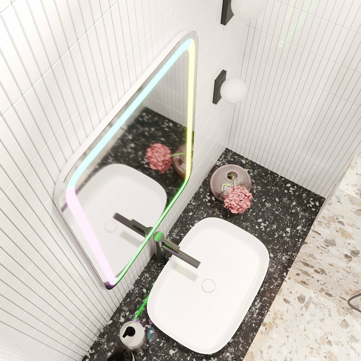 зеркало для ванной Мальта 55х80см RGB сенсор диммер мульти-цвет Silver Mirrors - фото №7