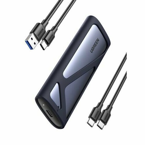 Бокс внешний для жесткого диска Enclosure с кабелем USB-C - USB-A. Цвет: серый. orico lsdt m2 ssd case nvme usb type c gen2 10gbps pcie ssd case m2 sata ngff 5gbps m 2 nvme enclosure disk box m 2 ssd case