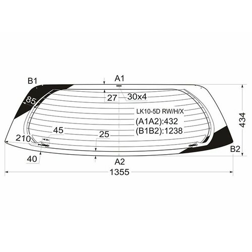 XYG LK10-5D-D RW/H/X Стекло заднее затемненное с обогревом TOYOTA VITZ/YARIS 3/5D 99-05