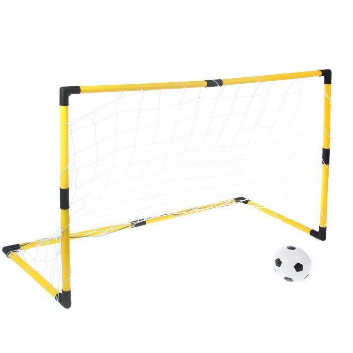 Ворота футбольные "Весёлый футбол" с сеткой с мячом 1078299