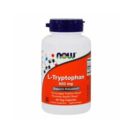 Аминокислота NOW L-Tryptophan 500 мг, нейтральный, 60 шт.