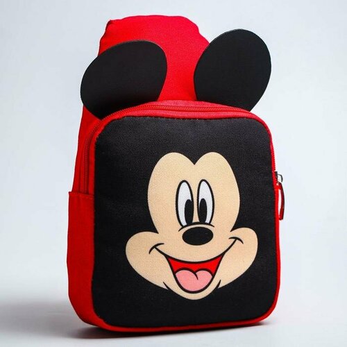 пазлы деревянные микки маус дарит подарок мини детская логика Рюкзак Disney, красный, черный