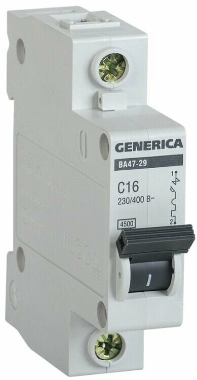 Авт  выкл  IEK GENERICA 1P 16А