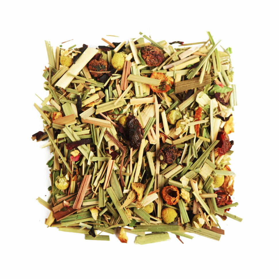 Чай с ромашкой, шиповником, мятой, лемонграссом и апельсином 100 грамм, травяной чай листовой рассыпной Альпийский луг