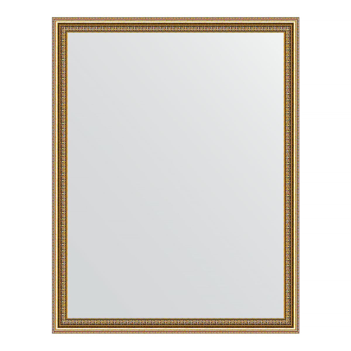 Зеркало настенное EVOFORM в багетной раме бусы золотые 72х92 см для гостиной прихожей кабинета спальни и ванной комнаты BY 1037