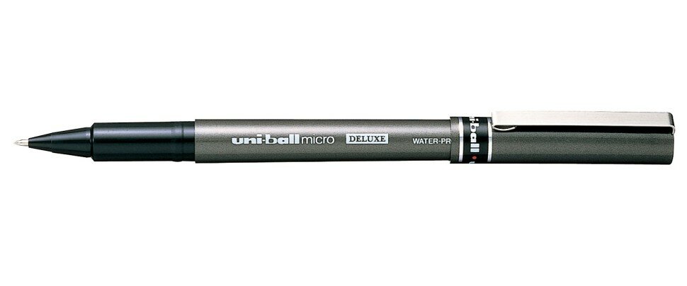 фото Ручка-роллер Uni-Ball micro DELUXE UB-155, синий, 0.5 мм. 3 шт.