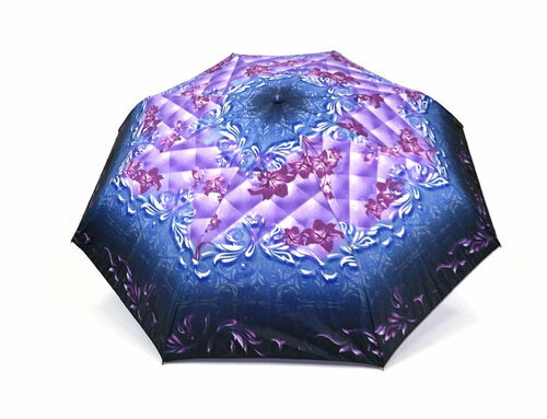 Мини-зонт SUSINO, механика, 3 сложения, купол 98 см., 8 спиц, синий