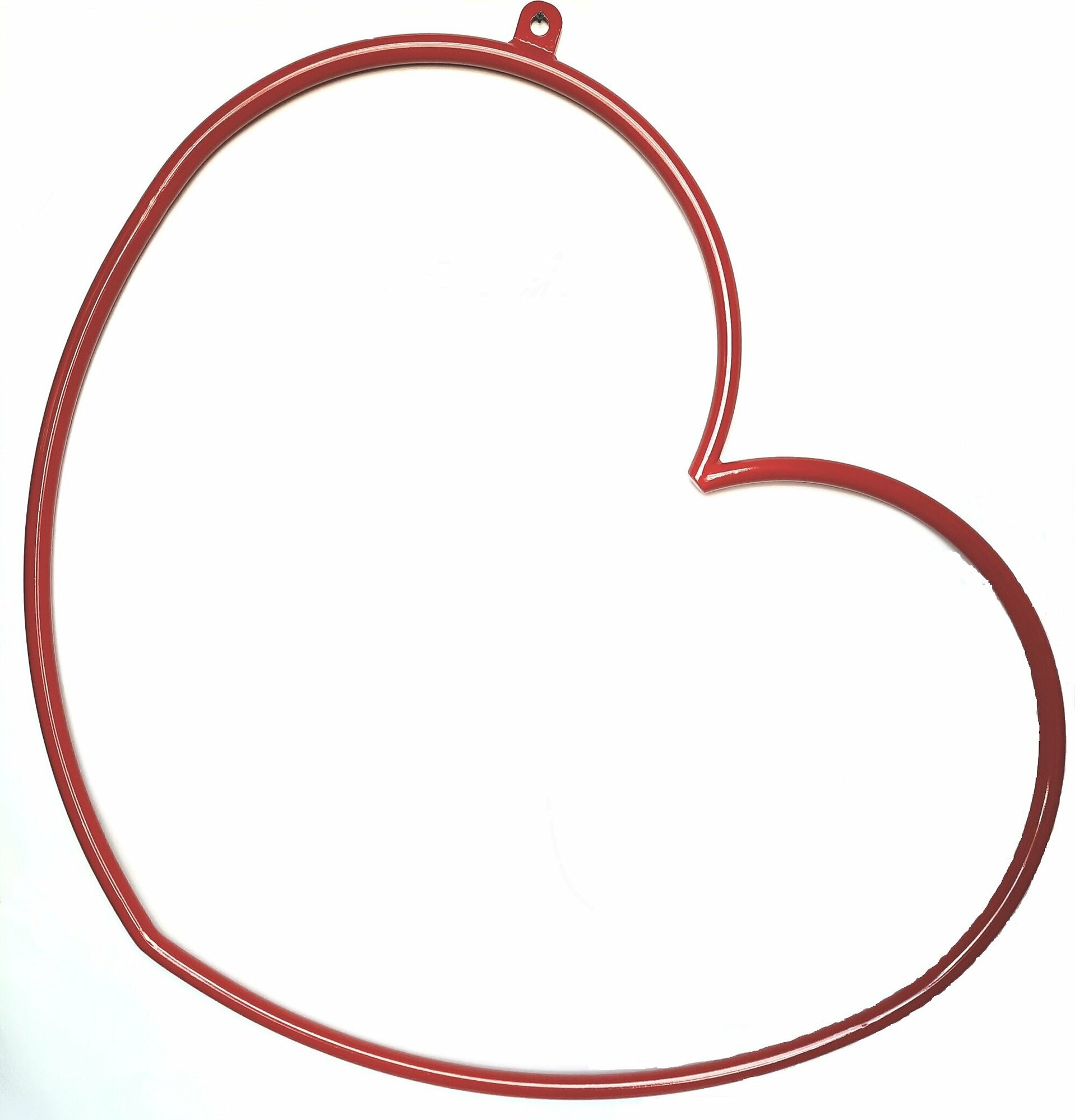 Металлическое сердце для воздушной гимнастики, с подвесом, цвет красный.
