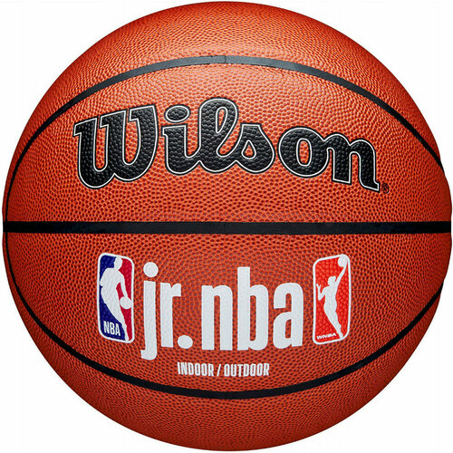 Мяч баскетбольный Wilson JR. NBA Fam Logo Indoor Outdoor WZ2009801XB6, размер 6 мяч баскетбольный wilson jr nba fam logo indoor outdoor wz2009801xb7 р 7 коричневый