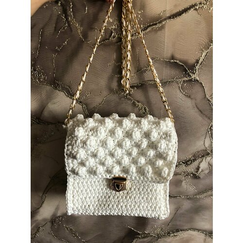 фото Сумка , фактура вязаная, белый без бренда